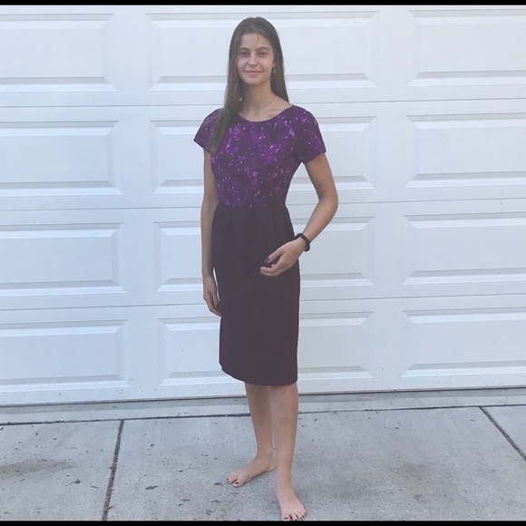 Vntg 1950 Saks Fifth Avenue 2 piece purple set - Picture 1 of 15